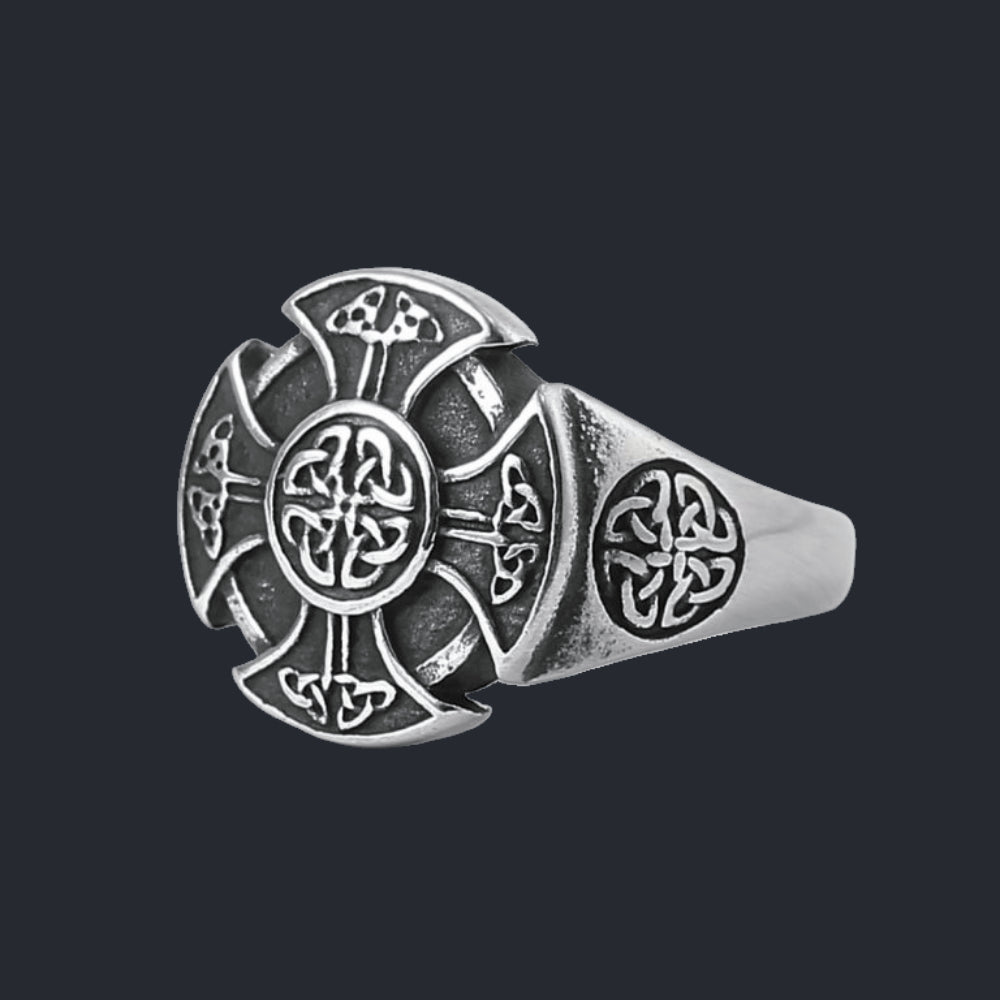 [ KERNEL_v11.0 ] CELTIC CROSS KNOTWORK SIGNET RING
