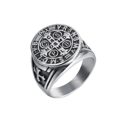 [ DECRYPT_#09R ] ST. BENEDICT EXORCISM SHIELD RING