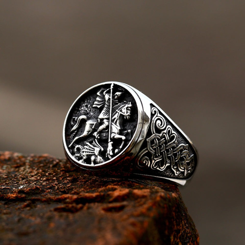 [ KERNEL_v12.4 ] ST. GEORGE DRAGON KILLER PUNK RING