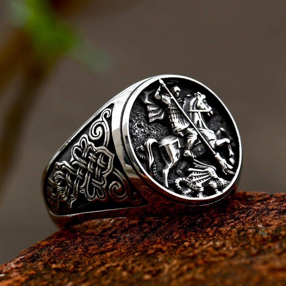 [ KERNEL_v12.4 ] ST. GEORGE DRAGON KILLER PUNK RING