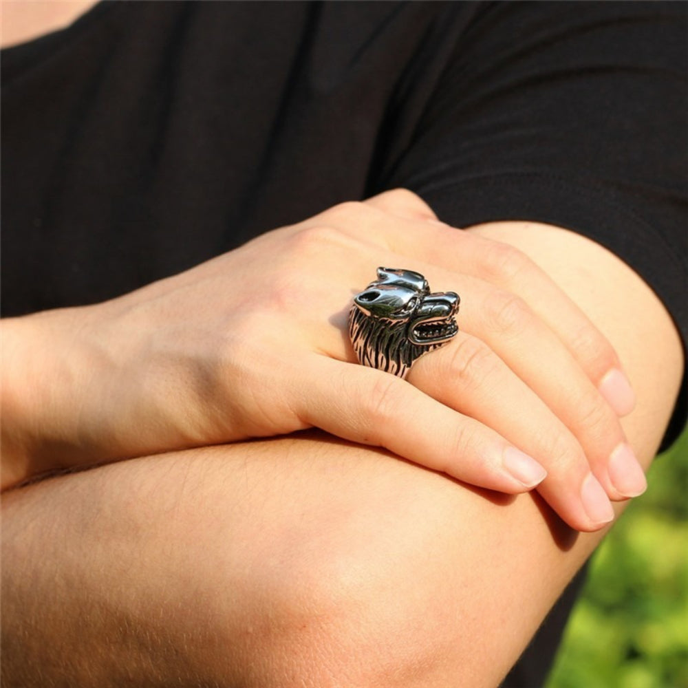 [ DECRYPT_#18W ] ROARING LONE WOLF IMPLANT RING