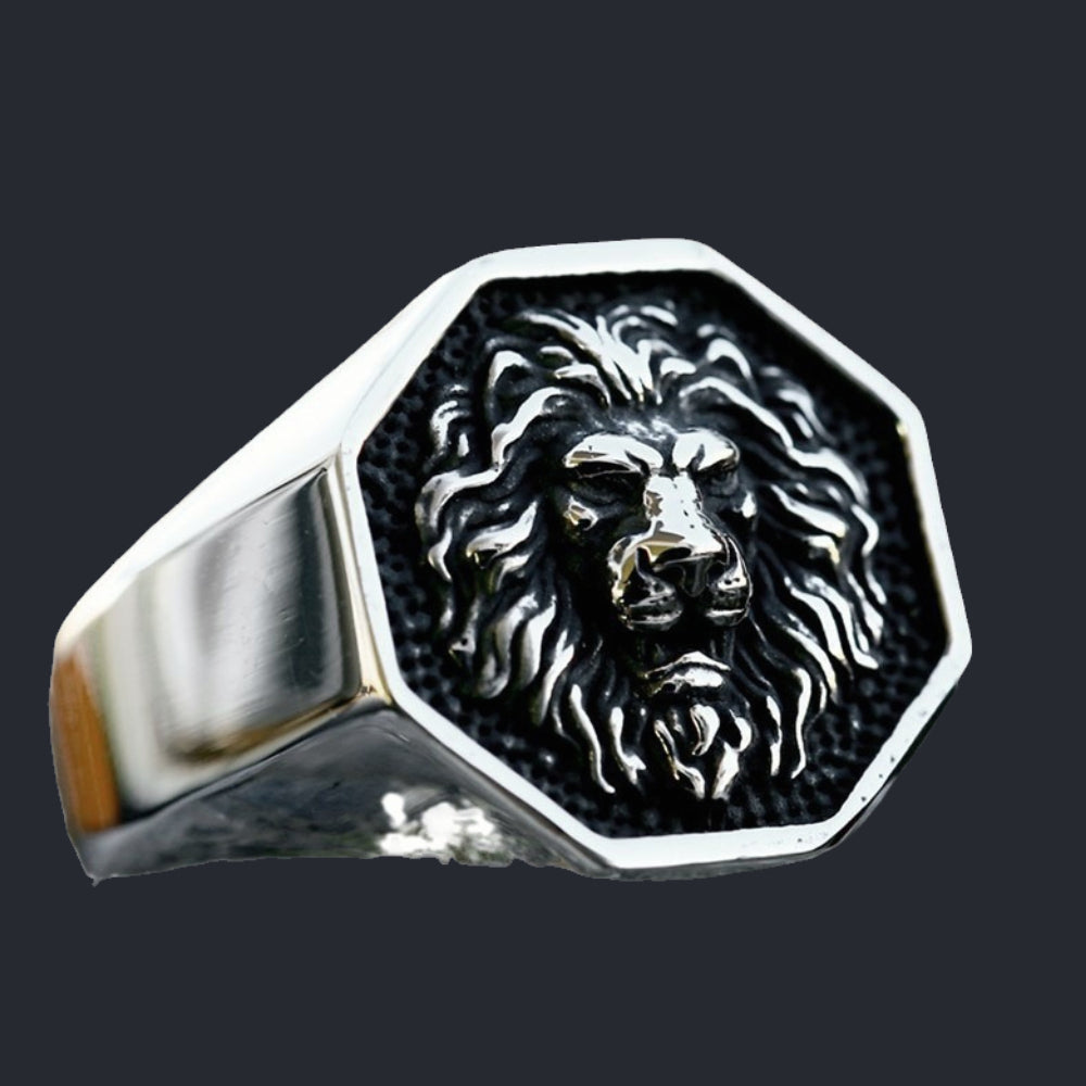 [ KERNEL_x64 ] CYBER LION SHIELD SIGNET RING