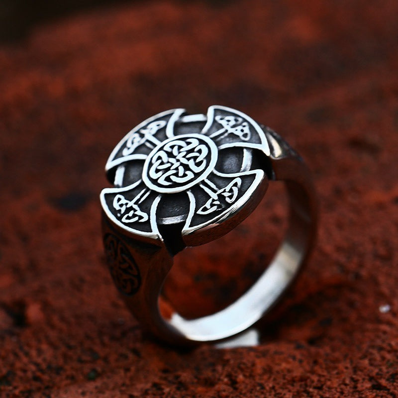 [ KERNEL_v11.0 ] CELTIC CROSS KNOTWORK SIGNET RING