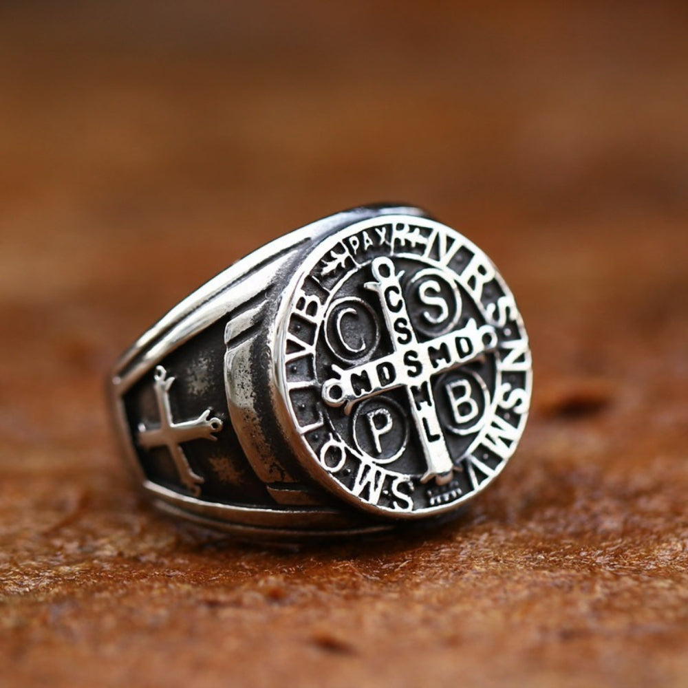 [ DECRYPT_#09R ] ST. BENEDICT EXORCISM SHIELD RING