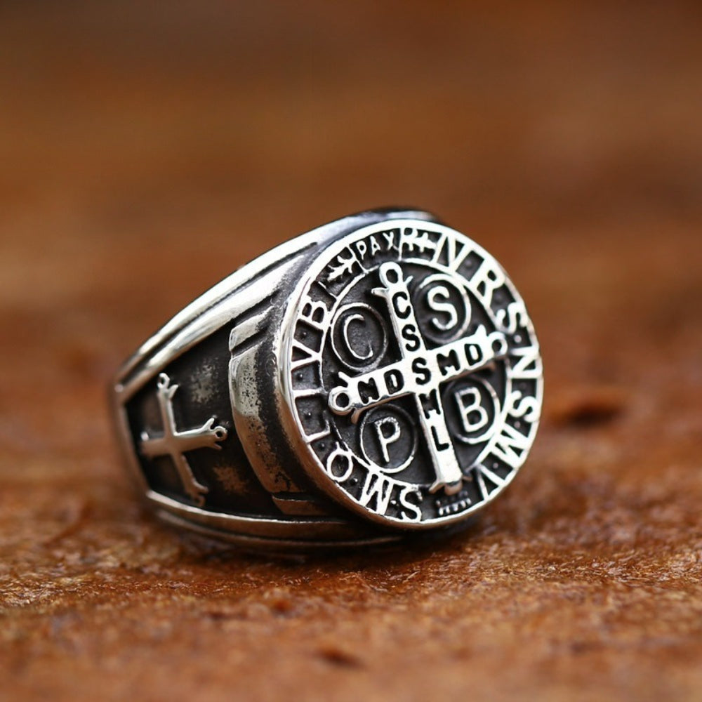 [ DECRYPT_#09R ] ST. BENEDICT EXORCISM SHIELD RING