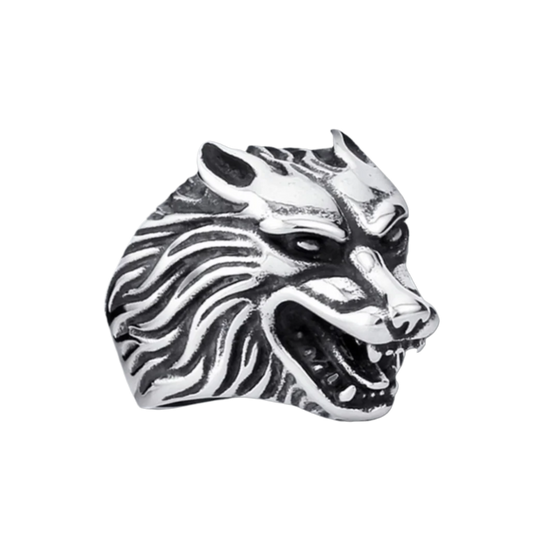 [ DECRYPT_#18W ] ROARING LONE WOLF IMPLANT RING